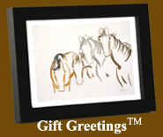 Image of a framed Gift Greetings depicting the 4 Horses print