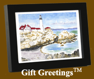 Image of a framed Gift Greetings depicting the Portland Lighthead print