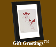 Image of a framed Gift Greetings depicting the Red Fuchsia print