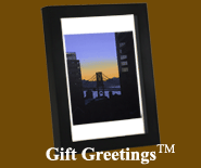 Image of a framed Gift Greetings depicting the San Francisco Dawn print