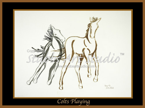 This is the enlarged image of the 4 Horses Fine Art Print