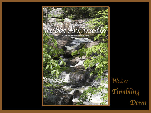 This is the enlarged image of the Water Tumbling Down Fine Art Print