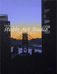 A thumbnail image of an acrylic painting entitled San Francisco Dawn that is available as a Fine Art Print. This award winning painting captures the amazing blue and orange colors of an early moring California sunrise. Overlooking the bay and capturing points of the city skyline including a single tower of the Oakland Bay Bridge.